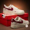 Custom Burgundy Drip Air Force One: Hand-Painted Wine Red Splatter Shoes - Image 7