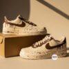 Hand-Painted Mocha Drip Air Force 1: Custom Chocolate Splatter AF1 - Image 3