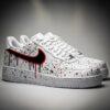 Custom Red Drip Air Force 1 Sneakers: Hand-Painted Horror Streetwear