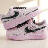 Custom Pink Doodle Air Force 1 Sneakers: Hand-Painted Personalized AF1 Shoes