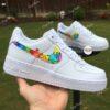 Hand-Painted Autism Awareness Puzzle Air Force 1 Sneakers