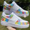 Custom Autism Awareness Puzzle Air Force 1: Hand-Painted Rainbow AF1 - Image 2