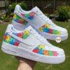 Custom Autism Awareness Puzzle Air Force 1: Hand-Painted Rainbow AF1 - Image 4