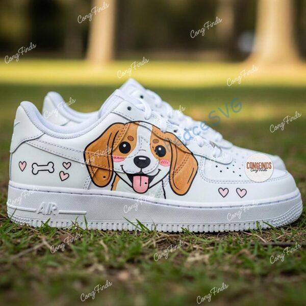 Alternative view of Personalized Dog Portrait Air Force 1 Sneakers: Custom Hand-Painted Pet AF1 Shoes