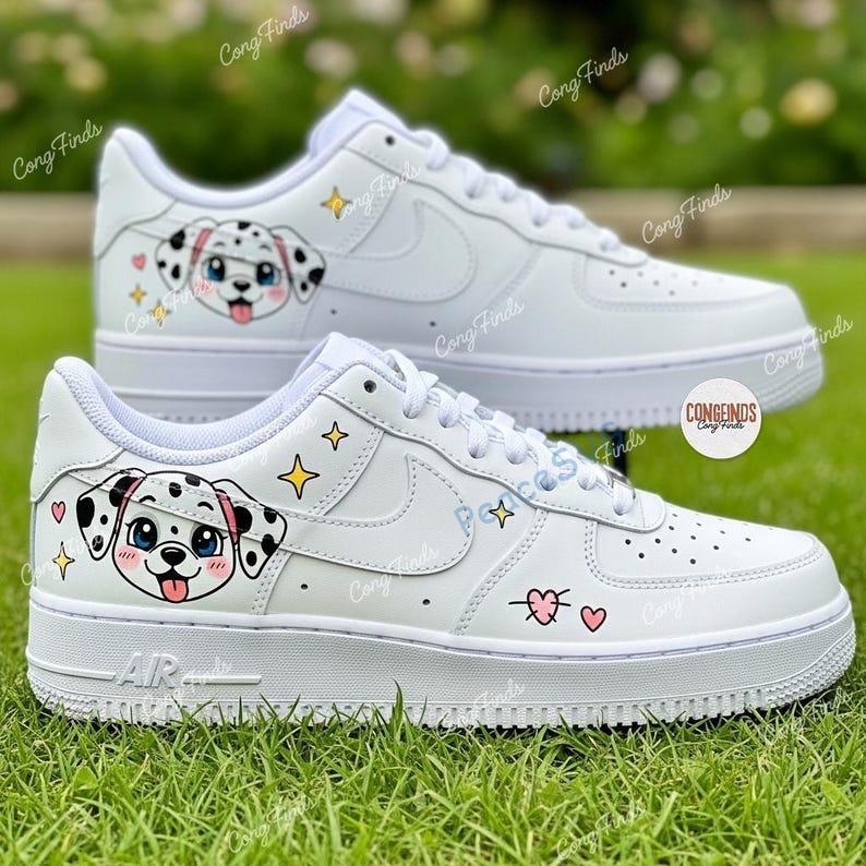Personalized Dog Portrait Air Force 1 Sneakers: Custom Hand-Painted Pet AF1 Shoes