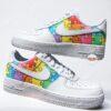 Hand-Painted Autism Awareness Air Force 1 Sneakers: Rainbow Puzzle Design - Image 5