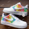 Hand-Painted Autism Awareness Air Force 1 Sneakers: Rainbow Puzzle Design - Image 2