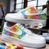 Hand-Painted Autism Awareness Air Force 1 Sneakers: Rainbow Puzzle Design - Image 4