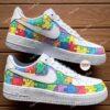 Hand-Painted Autism Awareness Air Force 1: Rainbow Puzzle Sneakers - Image 2