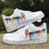 Hand-Painted Autism Awareness Air Force 1 For Kids: Rainbow Puzzle Swoosh - Image 6