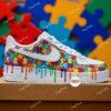 Hand-Painted Rainbow Puzzle Sneakers: Autism Awareness Gift - Image 7