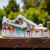 Hand-Painted Rainbow Puzzle Sneakers: Autism Awareness Gift - Image 4