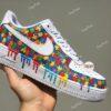 Hand-Painted Rainbow Puzzle Sneakers: Autism Awareness Gift - Image 6