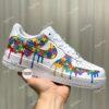 Hand-Painted Autism Awareness Air Force 1 For Kids: Rainbow Drip Sneakers