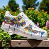 Hand-Painted Autism Awareness Air Force 1 For Kids: Rainbow Drip Sneakers - Image 9