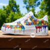 Hand-Painted Autism Awareness Air Force 1 For Kids: Rainbow Drip Sneakers - Image 6