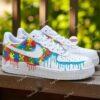 Hand-Painted Rainbow Puzzle Drip Air Force 1 Sneakers: Autism Awareness Gift - Image 6