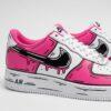 Hand-Painted Air Force 1 Sneakers: Pink Drip Cartoon Design - Image 2