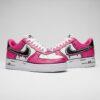 Hand-Painted Air Force 1 Sneakers: Pink Drip Cartoon Design - Image 3