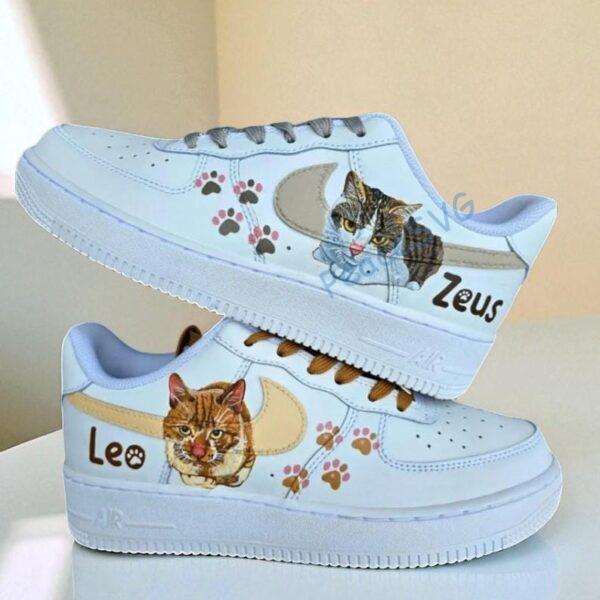 Custom Hand-Painted Cat Air Force 1 Sneakers: Personalized AF1 Shoes