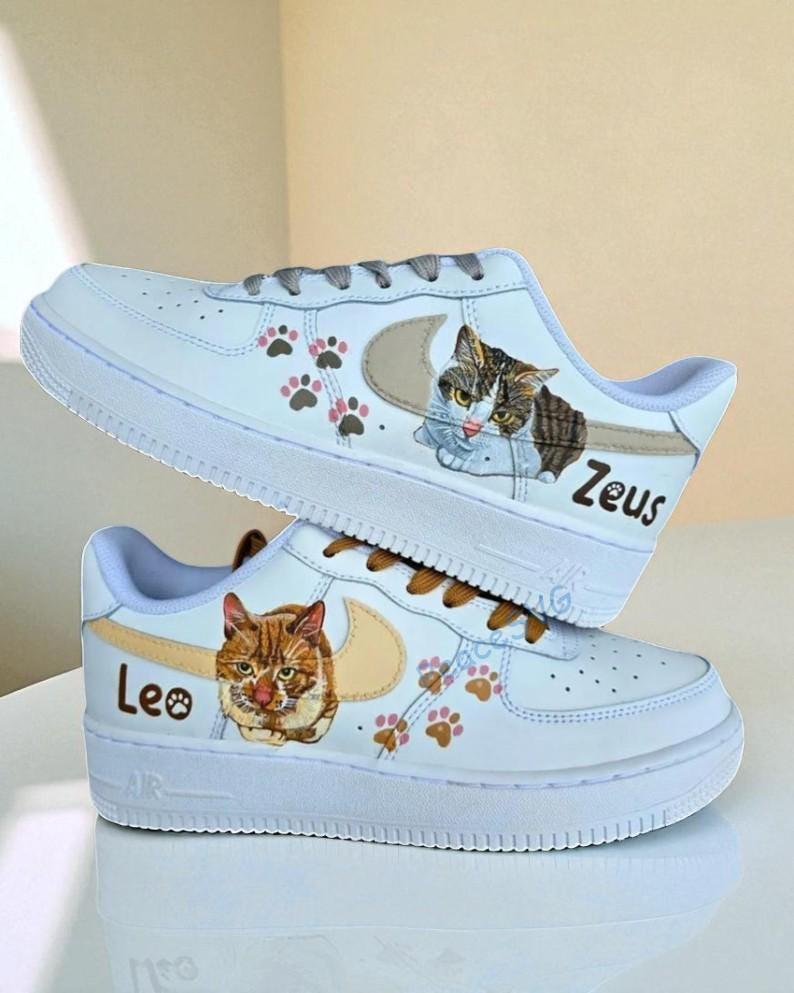 Custom Hand-Painted Cat Air Force 1 Sneakers: Personalized AF1 Shoes