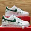 Hand-Painted Green Drip Sneakers: Custom Air Style Low Tops - Image 4