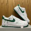 Hand-Painted Green Drip Sneakers: Custom Air Style Low Tops - Image 5