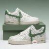 Hand-Painted Sage Green Drip Air Force 1: Custom Streetwear Sneakers - Image 2