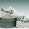 Hand-Painted Sage Green Drip Air Force 1: Custom Streetwear Sneakers - Image 3