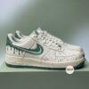 Hand-Painted Sage Green Drip Air Force 1: Custom Streetwear Sneakers - Image 5
