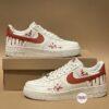 Hand-Painted Terracotta Drip Air Force 1: Custom Burnt Orange Sneakers - Image 2