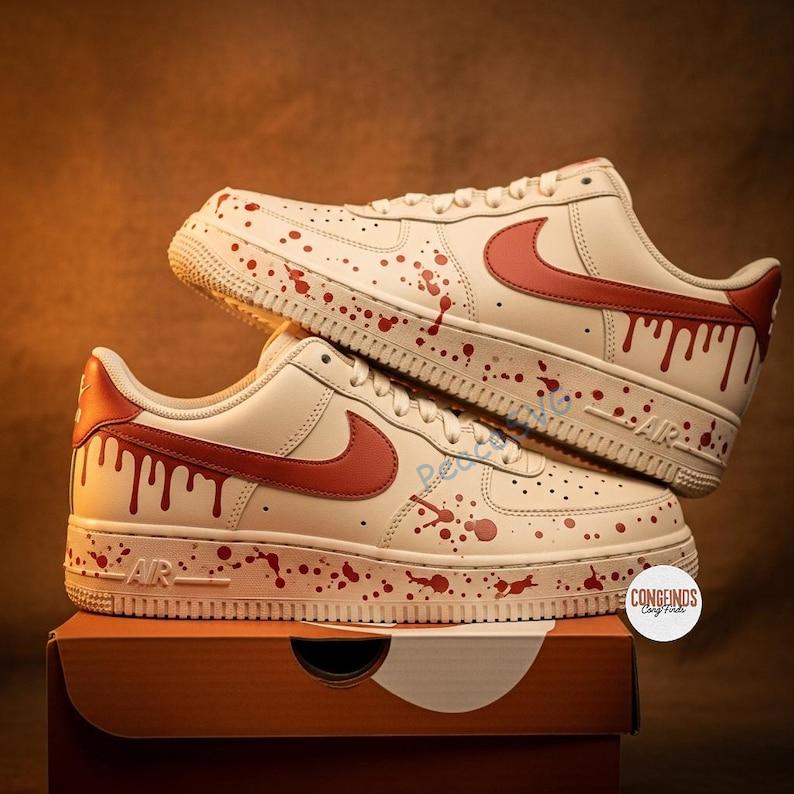 Hand-Painted Terracotta Drip Air Force 1: Custom Burnt Orange Sneakers