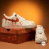 Hand-Painted Orange Drip AF1: Custom Air Force 1 Low Tops - Image 3
