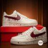 Custom Burgundy Drip Air Force One: Hand-Painted Wine Red Splatter Shoes