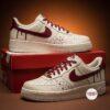 Custom Burgundy Drip Air Force One: Hand-Painted Wine Red Splatter Shoes - Image 5