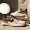 Hand-Painted Mocha Drip Air Force 1: Custom Chocolate Splatter AF1 - Image 2