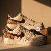Hand-Painted Mocha Drip Air Force 1: Custom Chocolate Splatter AF1 - Image 4