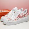 Hand-Painted Cherry Blossom Sneakers: Custom Floral Low Top Shoes - Image 2
