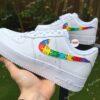 Hand-Painted Autism Awareness Puzzle Air Force 1 Sneakers - Image 3