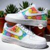 Hand-Painted Autism Awareness Air Force 1 Sneakers: Rainbow Puzzle Design - Image 3