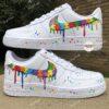 Hand-Painted Autism Awareness Air Force 1 For Kids: Rainbow Puzzle Swoosh - Image 3