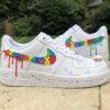 Hand-Painted Autism Awareness Air Force 1 For Kids: Rainbow Puzzle Swoosh - Image 4