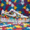 Hand-Painted Rainbow Puzzle Sneakers: Autism Awareness Gift - Image 5