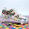 Hand-Painted Autism Awareness Air Force 1 For Kids: Rainbow Drip Sneakers - Image 12