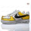 Hand-Painted Air Force 1 Sneakers: Custom Yellow Black Comic AF1 Shoes - Image 5