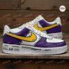 Hand-Painted Purple Yellow Air Force 1: Custom Comic Cartoon Shoes