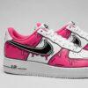 Hand-Painted Air Force 1 Sneakers: Pink Drip Cartoon Design