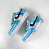 Custom Air Force 1: Hand-Painted Blue Cartoon Drip Sneakers - Image 3