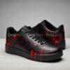 Hand-Painted Splatter Air Force 1 Sneakers: Red Drip & Floral, Custom Horror Shoes - Image 4
