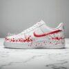 Hand Painted Bloody Splatter Air Force 1 Sneakers - Custom Black AF1 Shoes